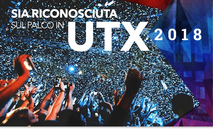 Sia Riconosciuta sul palco in UTX 2018