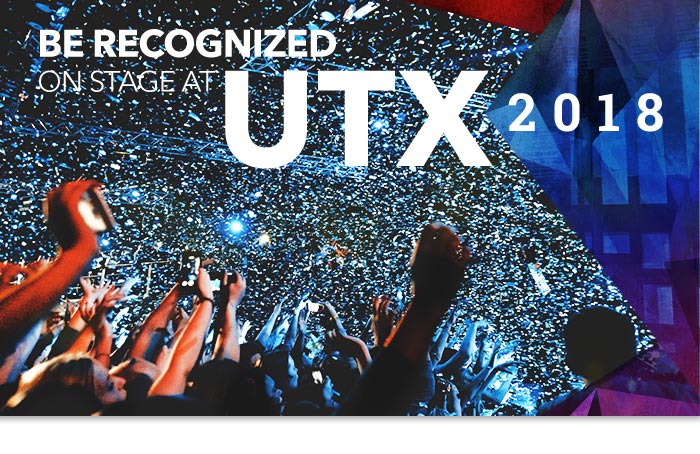 Be Recognized on Stage  at UTX 2018!
